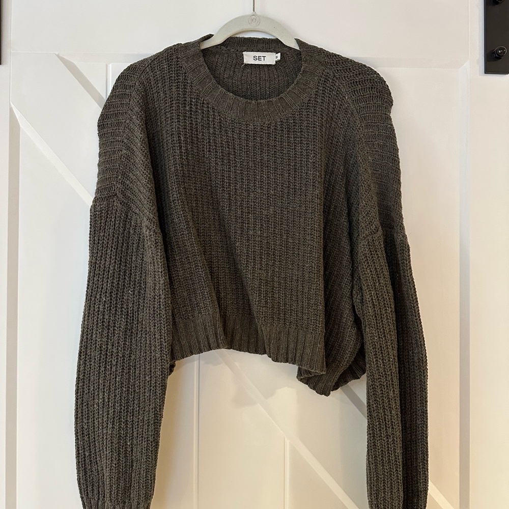 SET Active Cropped Crewneck Sweater